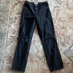 Abercrombie & Fitch Black High-Rise Straight Jeans